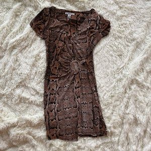 Snake Print Wrap Dress